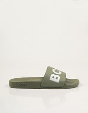 CHANCLAS BOSS ARYEH SLIDE en color Kaki