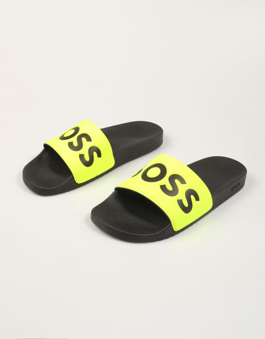 CHANCLAS BOSS ARYEH SLIDE en color Amarillo