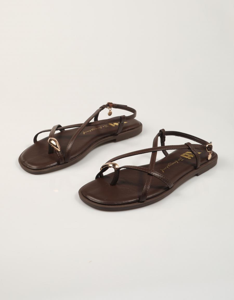 SANDALIAS XTI SANDALIA DEDO BROWN en color Marron