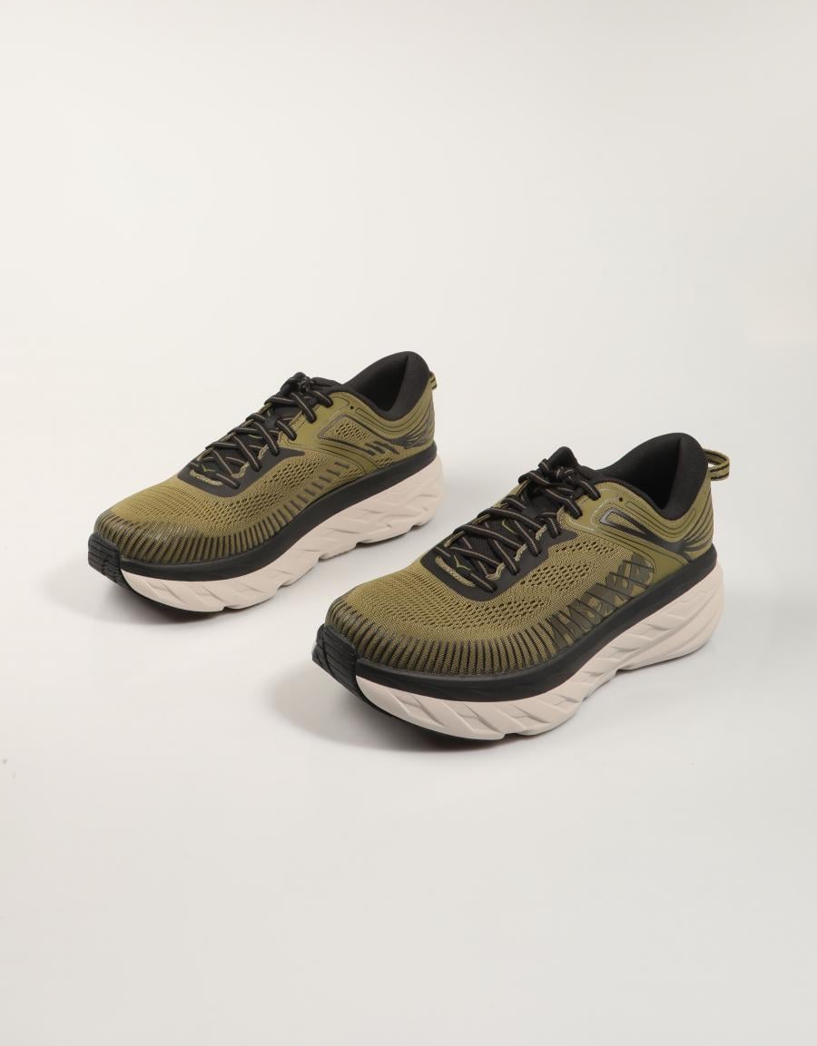 ZAPATILLAS HOKA BONDI 7 en color Kaki