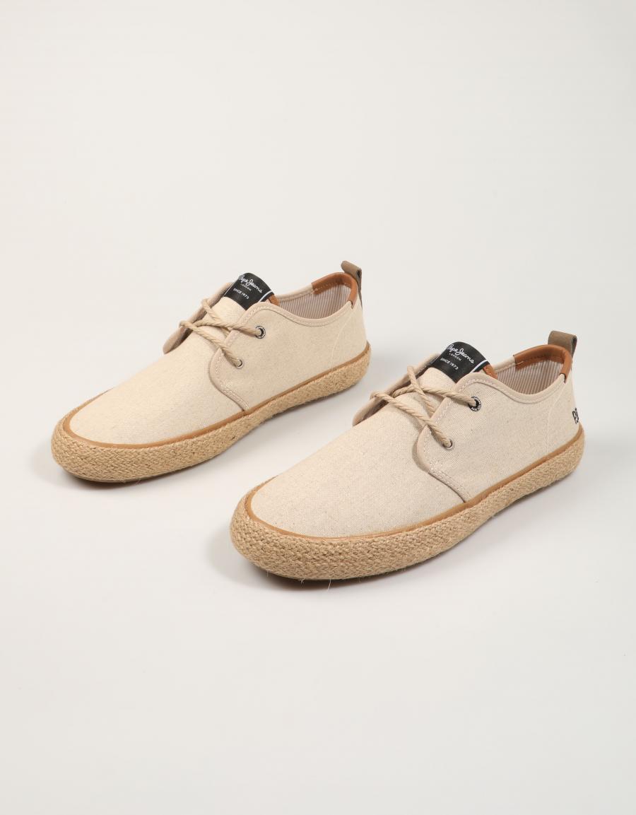 ZAPATILLAS PEPE JEANS PORT NATURE M en color Blanco