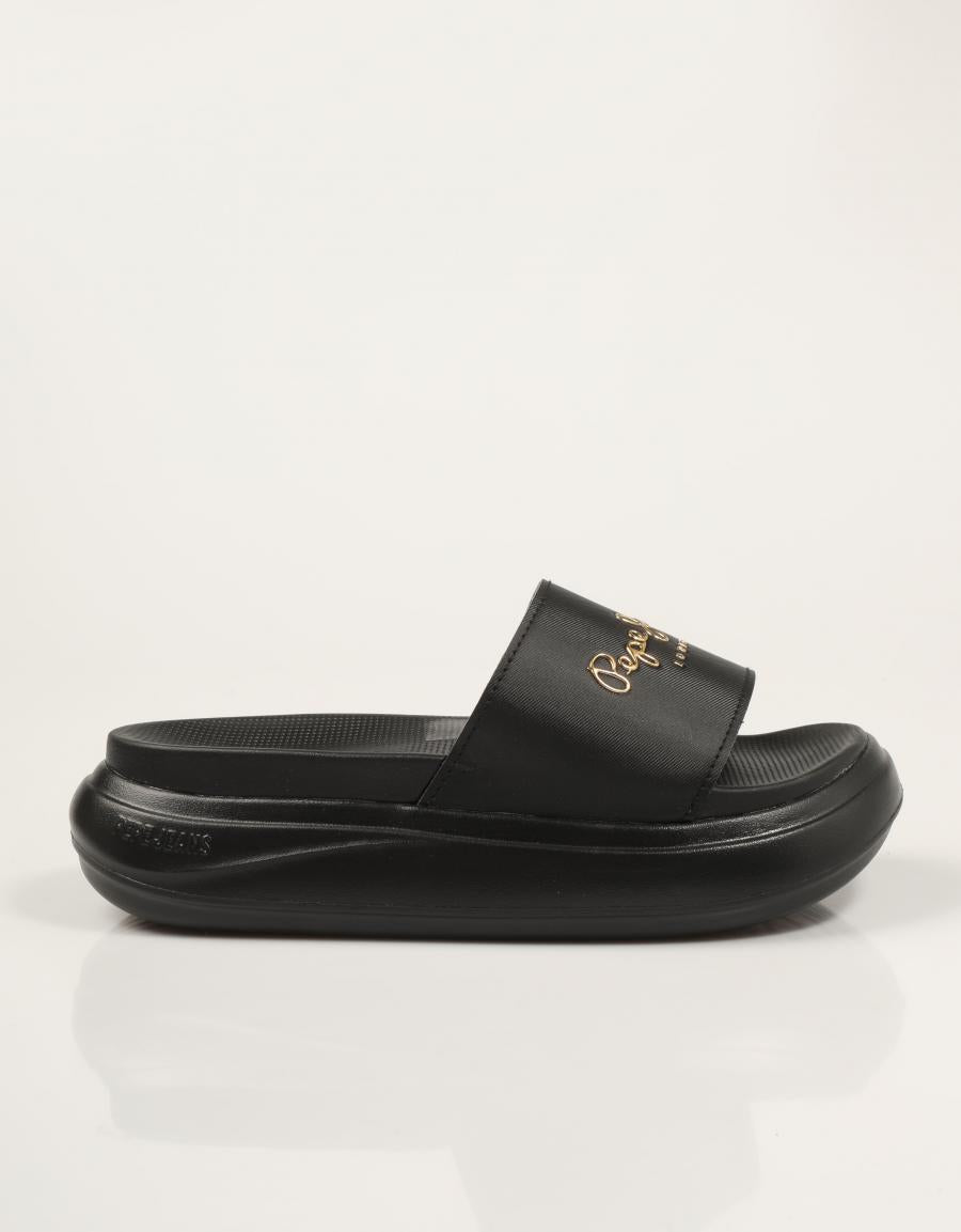 CHANCLAS PEPE JEANS BELLA LOG W en color Negro