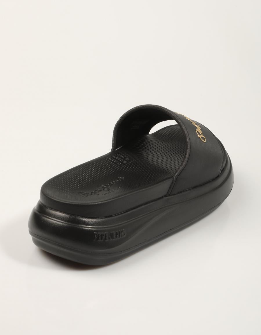 CHANCLAS PEPE JEANS BELLA LOG W en color Negro