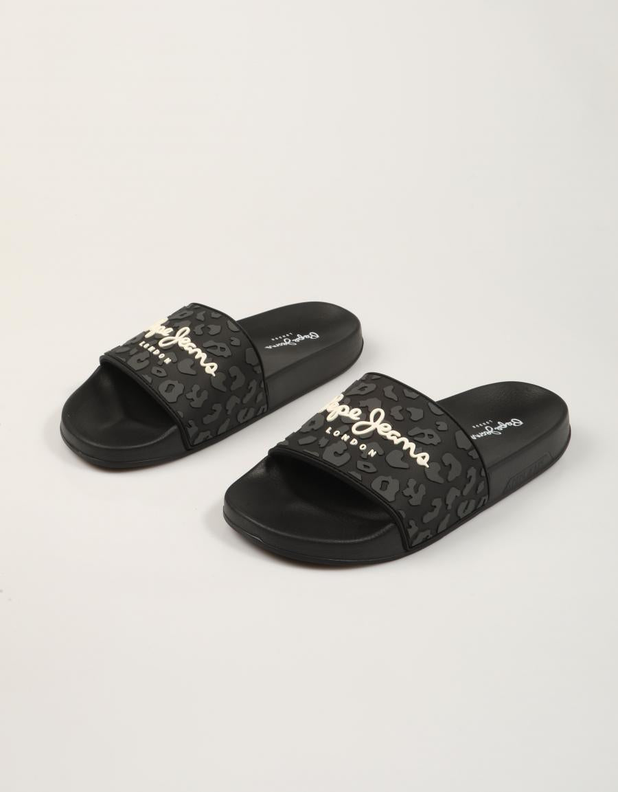CHANCLAS PEPE JEANS SLIDER LEO W en color Negro