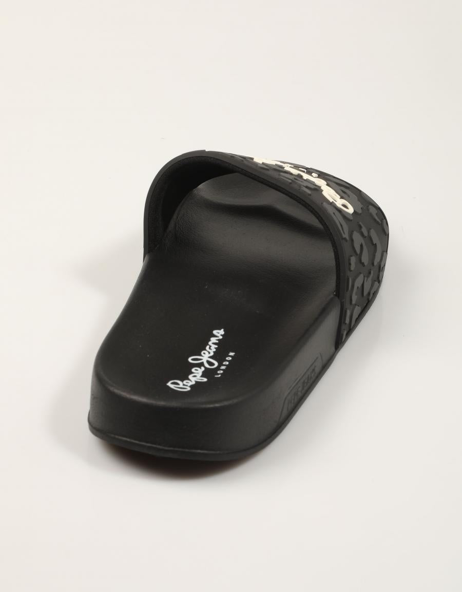 CHANCLAS PEPE JEANS SLIDER LEO W en color Negro