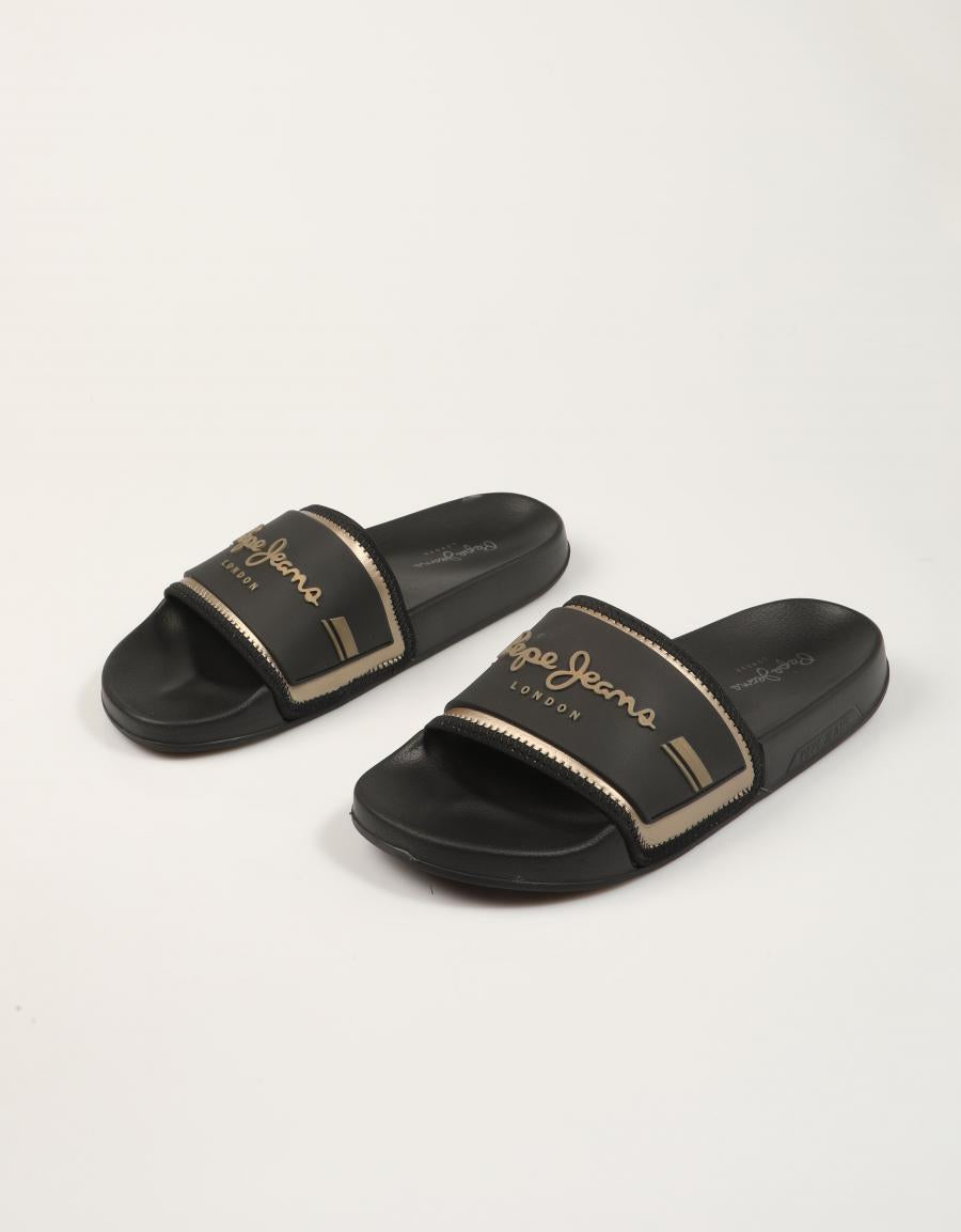 CHANCLAS PEPE JEANS SLIDER MET W en color Negro