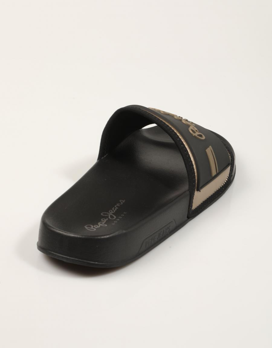 CHANCLAS PEPE JEANS SLIDER MET W en color Negro