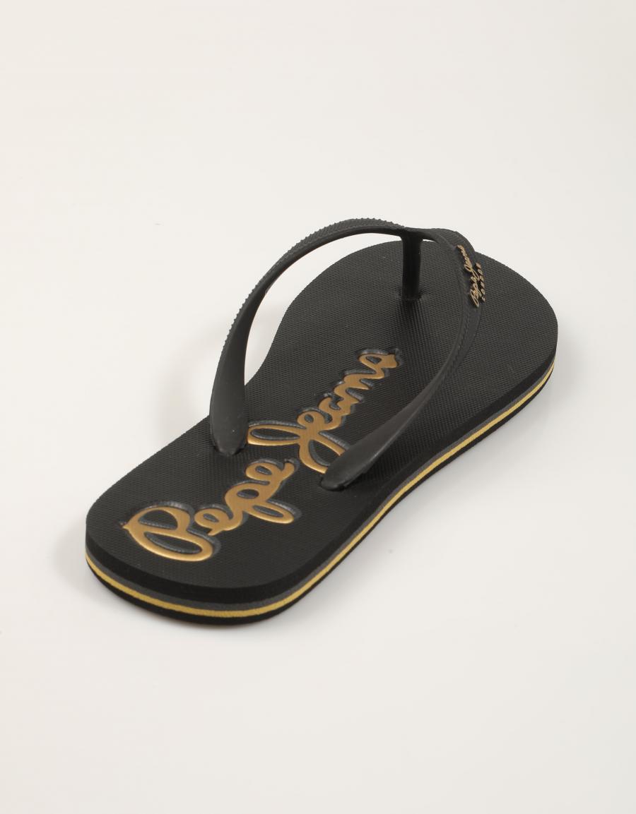 CHANCLAS PEPE JEANS BAY BEACH SUN W en color Negro