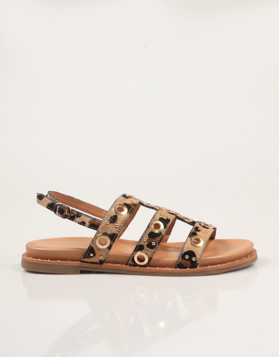 SANDALIAS CARMELA SANDALIA PIEL LEOPARDO en color Marron