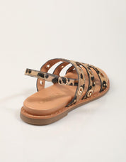 SANDALIAS CARMELA SANDALIA PIEL LEOPARDO en color Marron