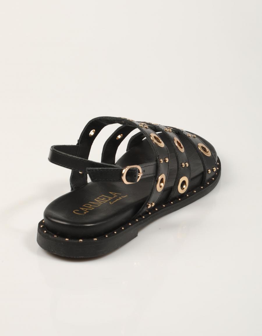 SANDALIAS CARMELA SANDALIA PIEL NEGRO en color Negro