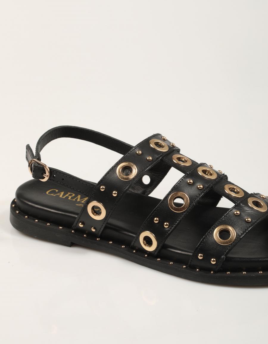 SANDALIAS CARMELA SANDALIA PIEL NEGRO en color Negro