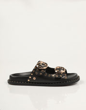 SANDALIAS CARMELA BIO PIEL NEGRO en color Negro