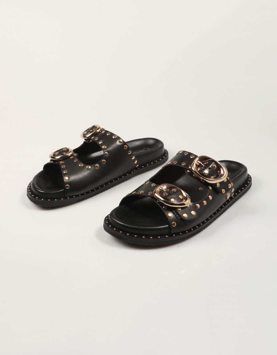 SANDALIAS CARMELA BIO PIEL NEGRO en color Negro