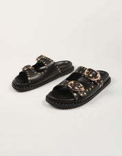 SANDALIAS CARMELA BIO PIEL NEGRO en color Negro