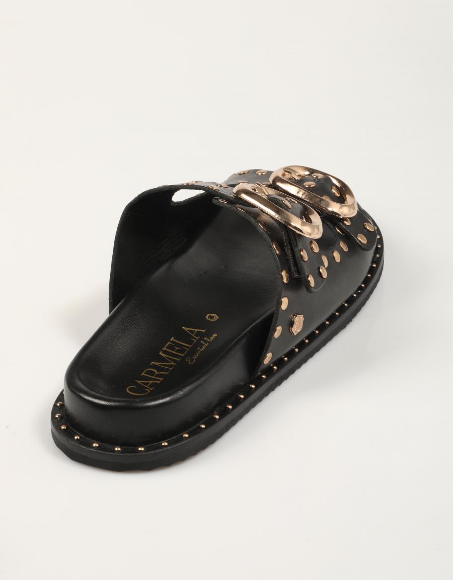 SANDALIAS CARMELA BIO PIEL NEGRO en color Negro