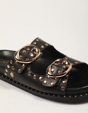 SANDALIAS CARMELA BIO PIEL NEGRO en color Negro