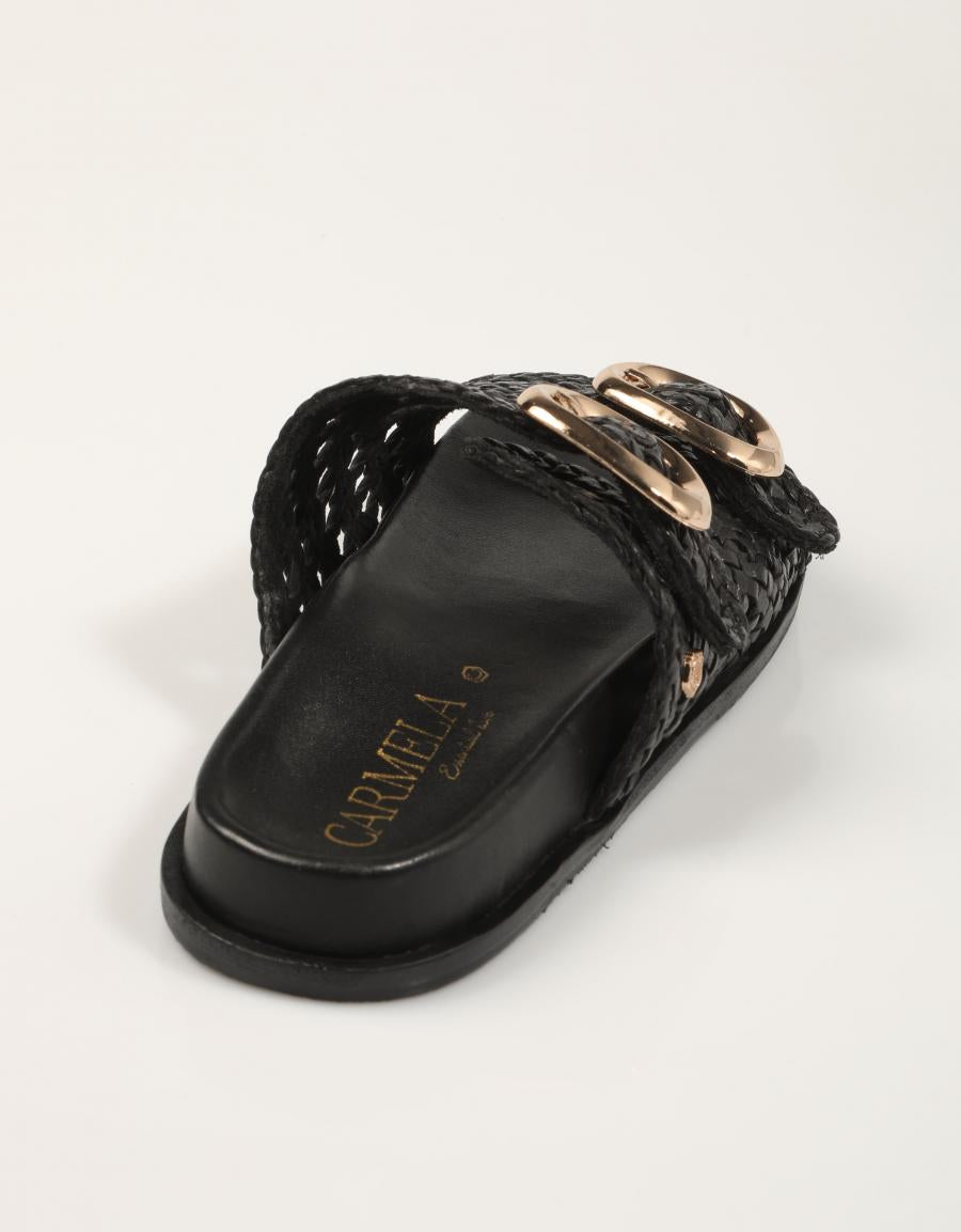 SANDALIAS CARMELA BIO TRENZADO NEGRO en color Negro