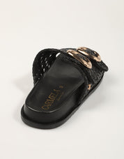 SANDALIAS CARMELA BIO TRENZADO NEGRO en color Negro
