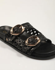 SANDALIAS CARMELA BIO TRENZADO NEGRO en color Negro