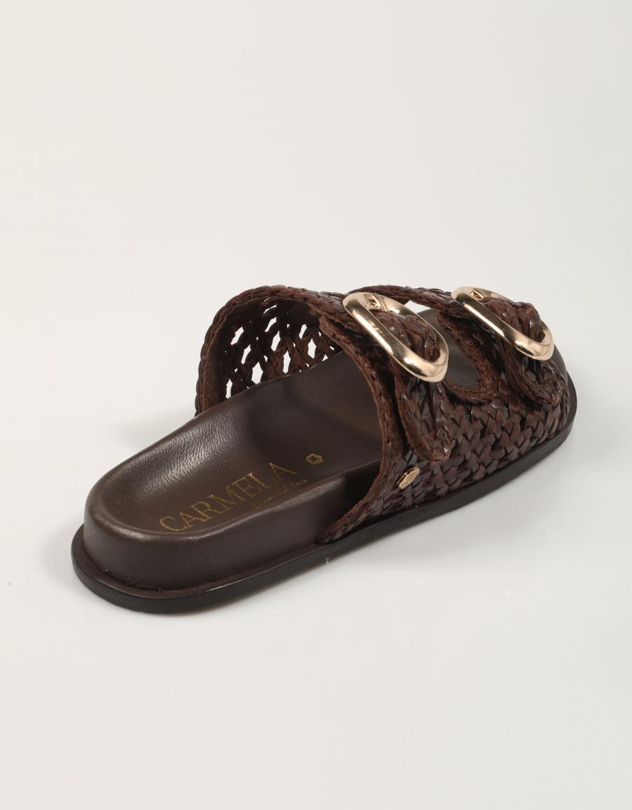 SANDALIAS CARMELA BIO TRENZADO MARRON en color Marron