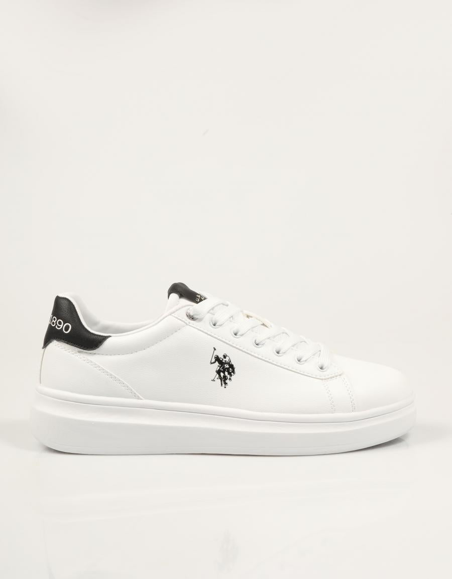 ZAPATILLAS US POLO ASSN CODY 010B WHITE BLACK en color Blanco