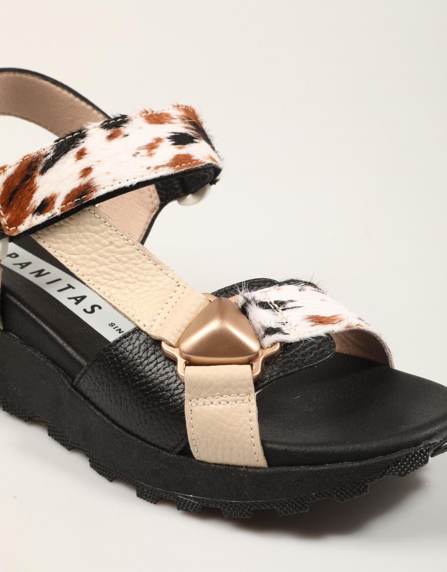 SANDALIAS HISPANITAS SANDALIA BUTTER/MULTI/BLACK en color Negro