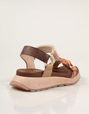 SANDALIAS HISPANITAS SANDALIA AVELLANA/CORAL/ALMOND en color Cuero