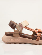 SANDALIAS HISPANITAS SANDALIA AVELLANA/CORAL/ALMOND en color Cuero