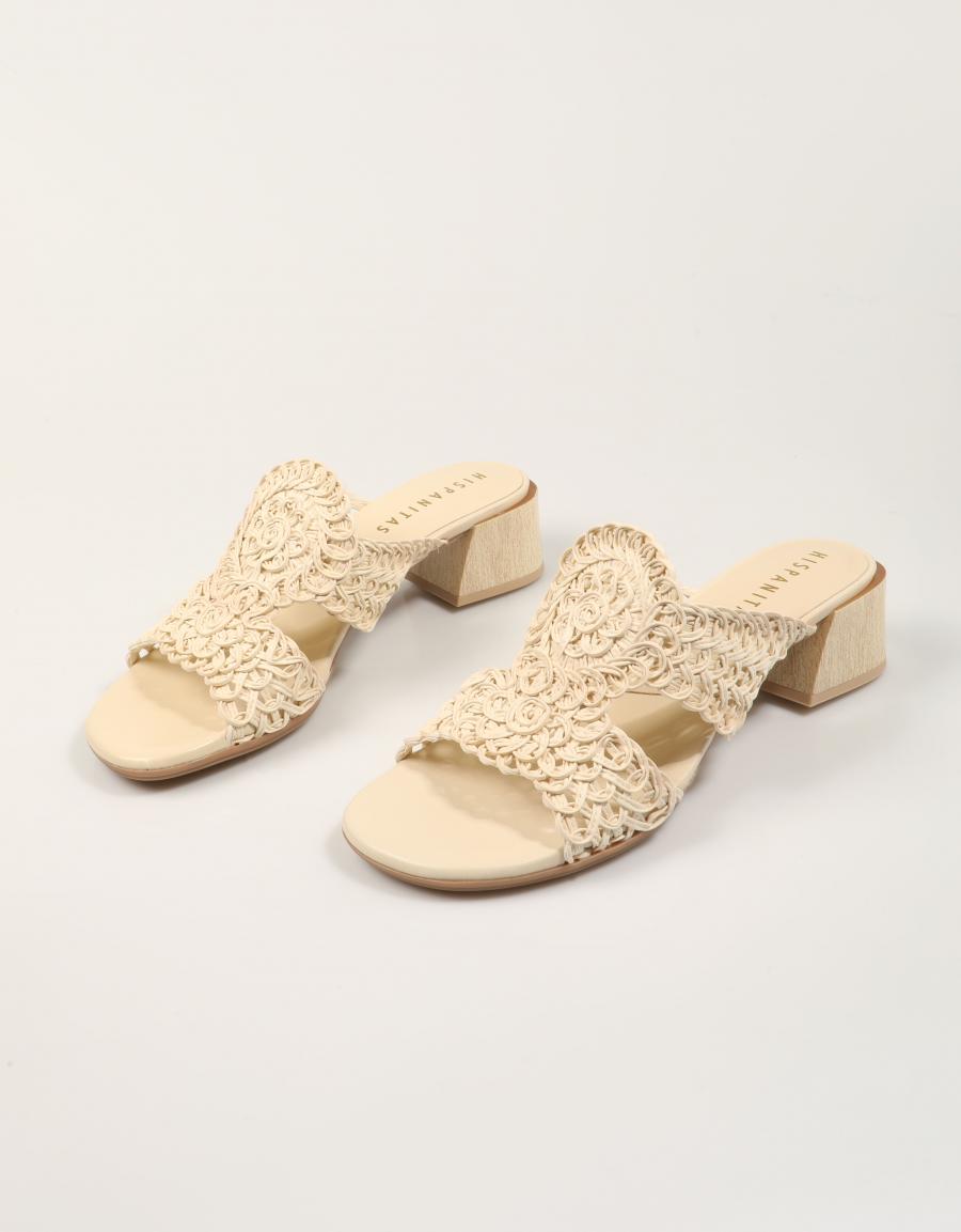 SANDALIAS HISPANITAS PALA CORDELA BUTTER en color Hielo
