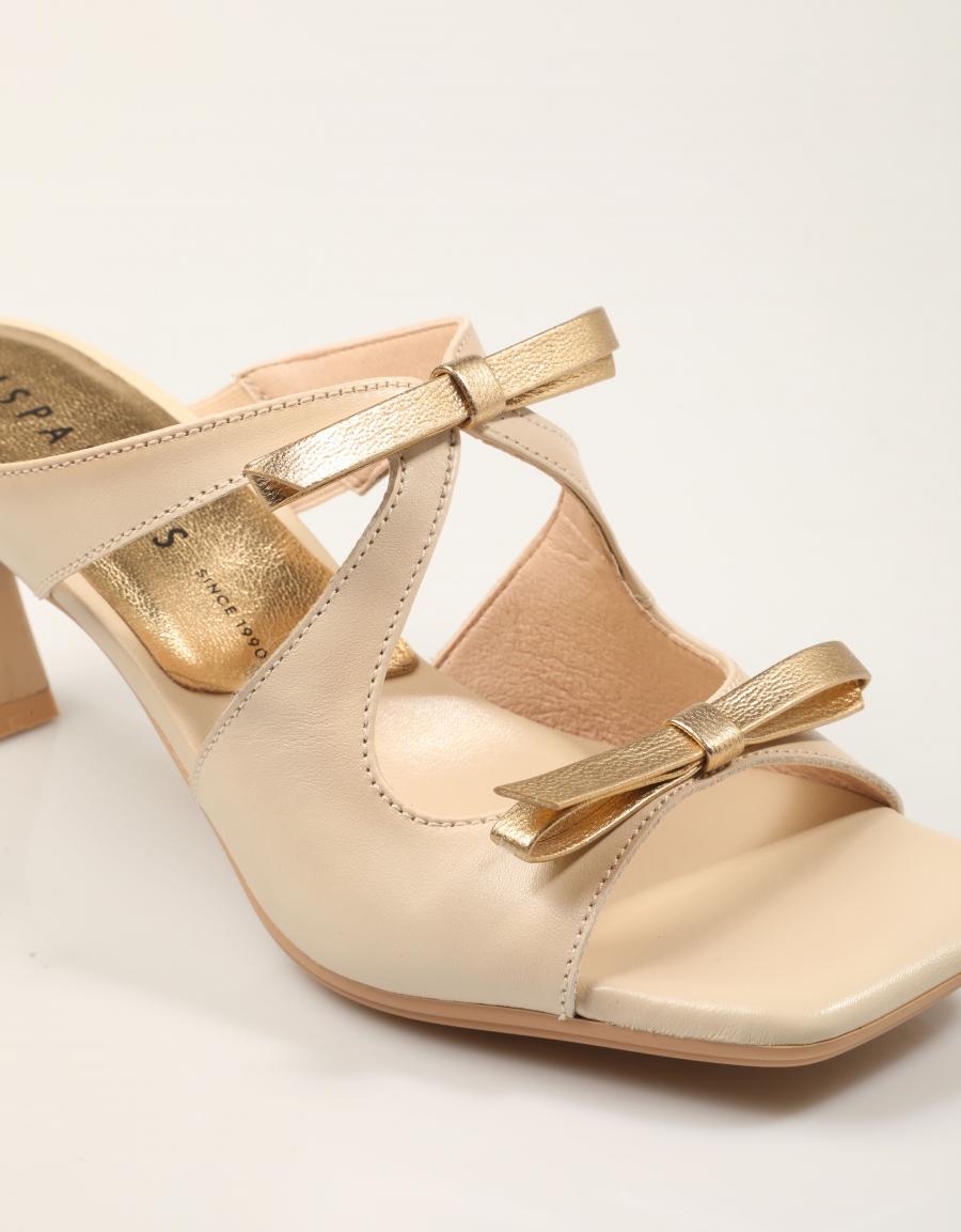SANDALIAS HISPANITAS SANDALIA LAZOS BUTTER/PLATINO en color Hielo