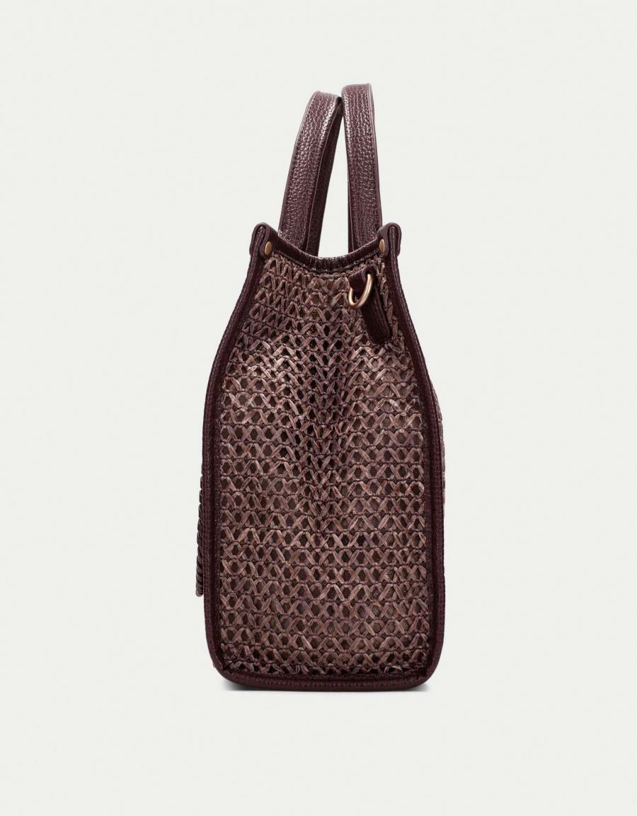 BOLSO HISPANITAS BOLSO RAFIA AVELLANA en color Marron