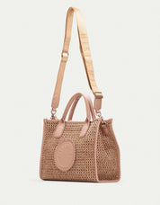 BOLSO HISPANITAS BOLSO RAFIA DESERT/ALMOND en color Beige