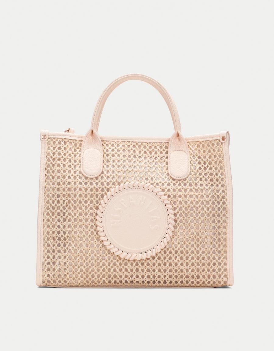 BOLSO HISPANITAS BOLSO RAFIA PANNA/BUTTER en color Hielo