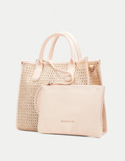 BOLSO HISPANITAS BOLSO RAFIA PANNA/BUTTER en color Hielo