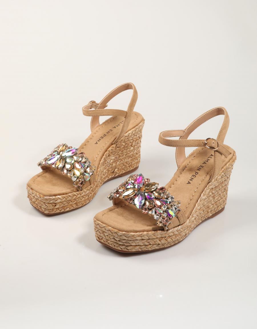 SANDALIAS ALMA EN PENA SANDALIA SIENA CAMEL  en color Beige