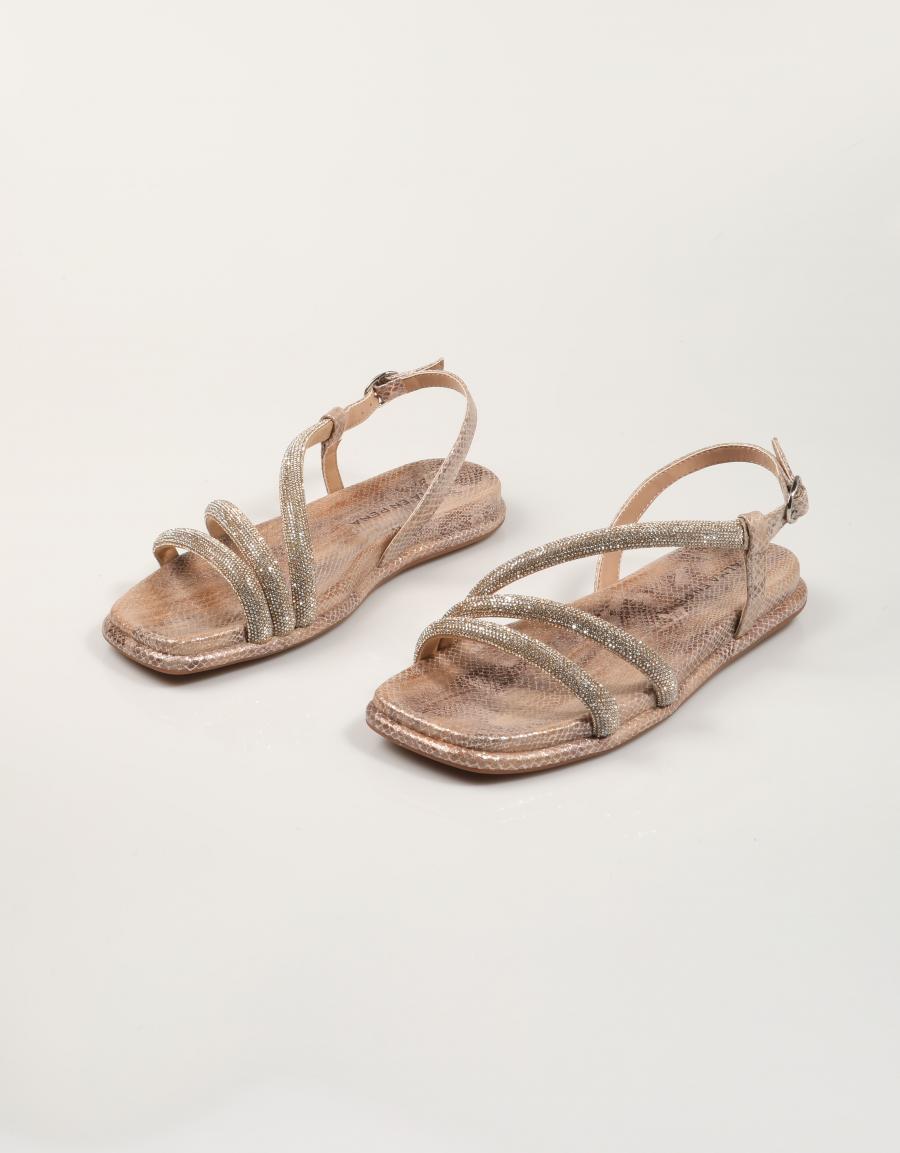 SANDALIAS ALMA EN PENA SANDALIA CLUDIA CAMEL en color Cuero