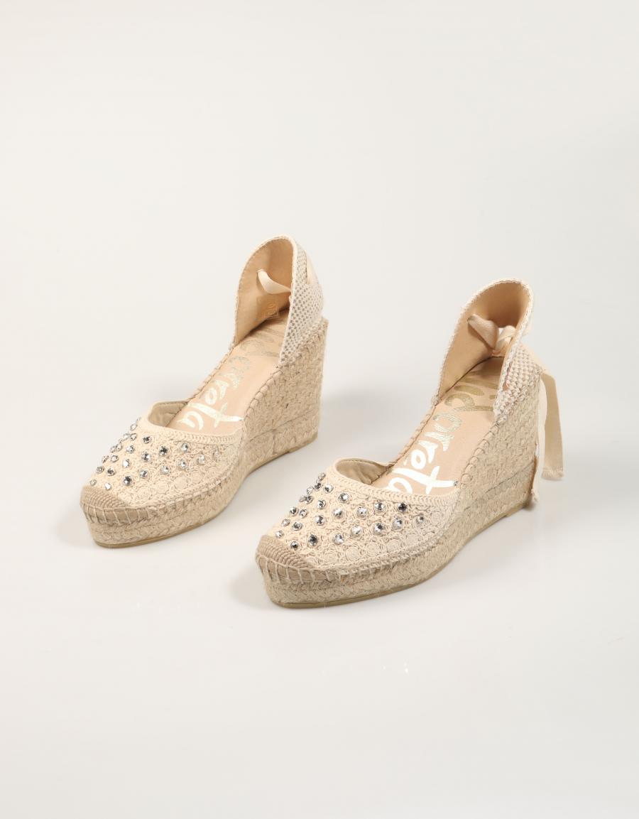 ALPARGATAS VIDORRETA CROCHET CRISTAL CRUOD en color Beige