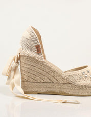 ALPARGATAS VIDORRETA CROCHET CRISTAL CRUOD en color Beige