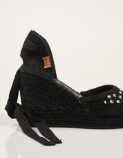 ALPARGATAS VIDORRETA CROCHET  CRISTAL NEGRO en color Negro