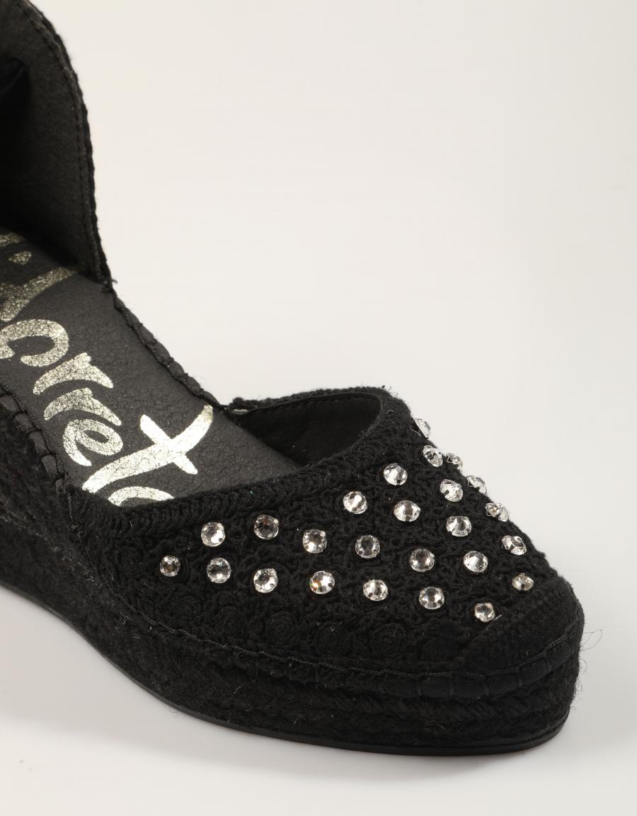 ALPARGATAS VIDORRETA CROCHET  CRISTAL NEGRO en color Negro