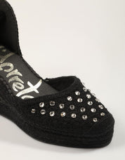 ALPARGATAS VIDORRETA CROCHET  CRISTAL NEGRO en color Negro