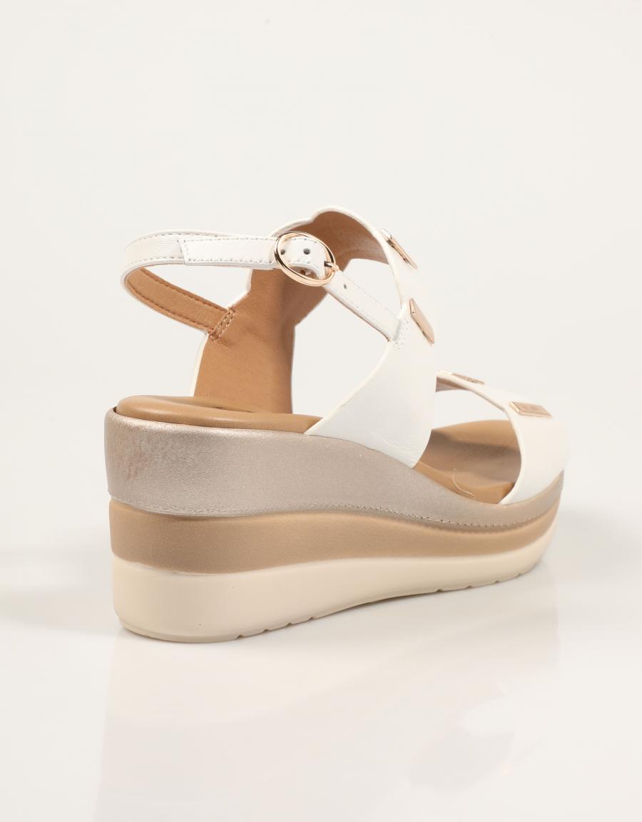 SANDALIAS LA REPO SANDALIA BLANCO TUTTA PELLE en color Blanco