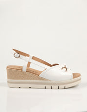 SANDALIAS LA REPO SANDALIA BIANCO TUTTO PELLE en color Blanco