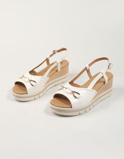 SANDALIAS LA REPO SANDALIA BIANCO TUTTO PELLE en color Blanco