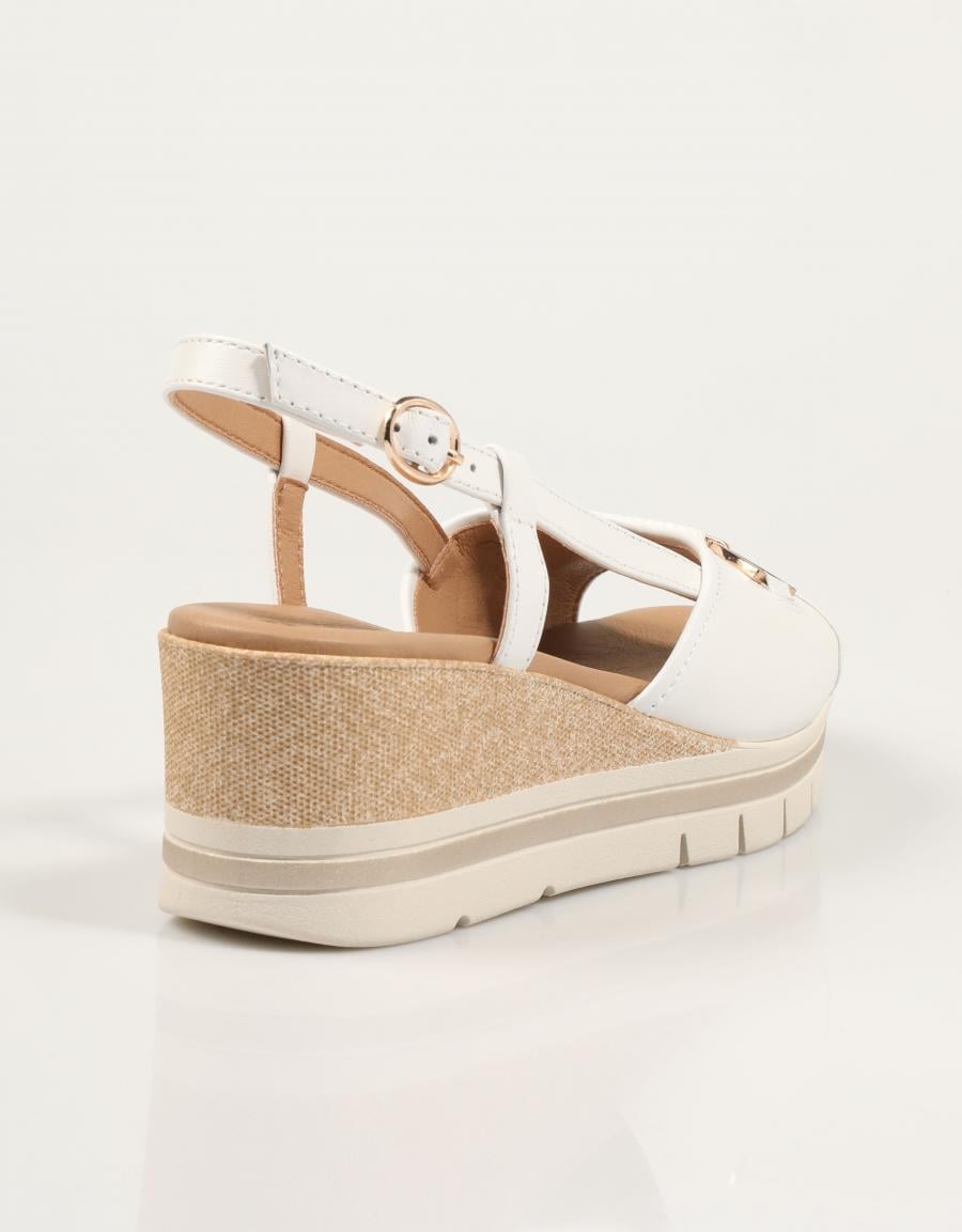 SANDALIAS LA REPO SANDALIA BIANCO TUTTO PELLE en color Blanco