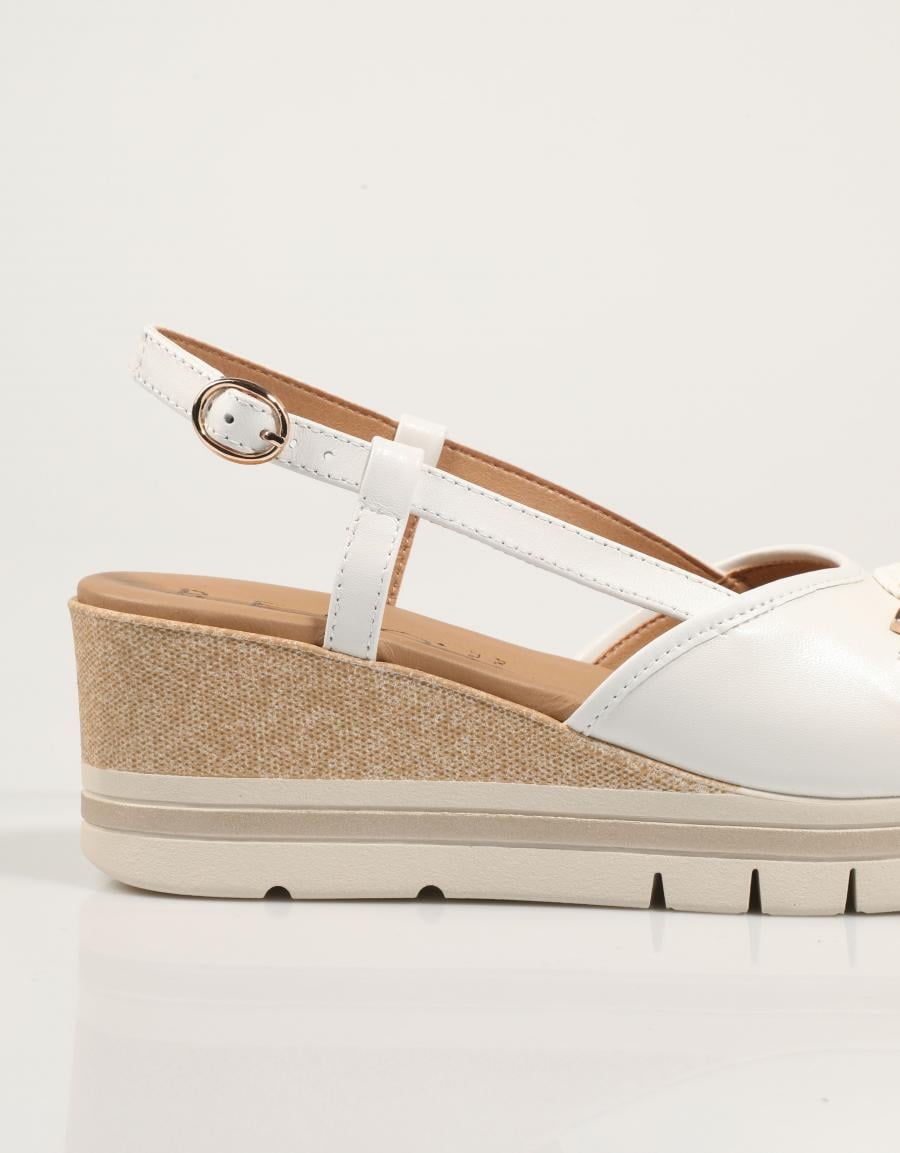SANDALIAS LA REPO SANDALIA BIANCO TUTTO PELLE en color Blanco