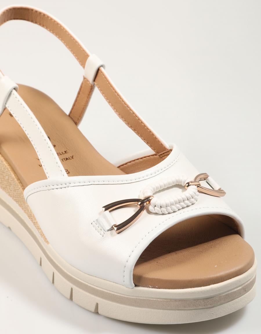 SANDALIAS LA REPO SANDALIA BIANCO TUTTO PELLE en color Blanco