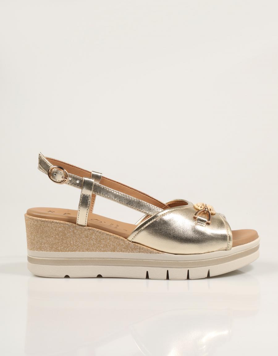 SANDALIAS LA REPO SANDALIA PLATINO TUTTA PELLE en color Platino