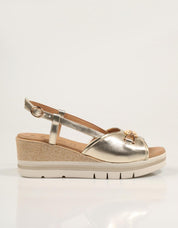 SANDALIAS LA REPO SANDALIA PLATINO TUTTA PELLE en color Platino